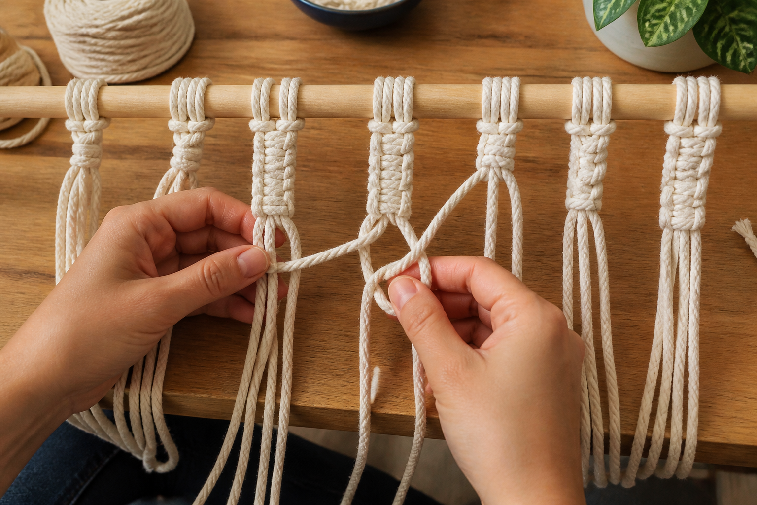Macramé knopen basis